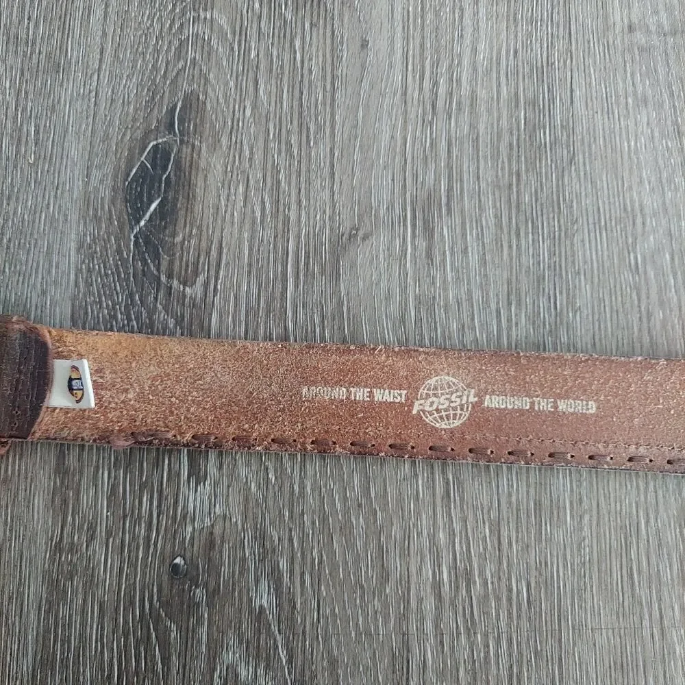 Fossil Men's Brown Leather Belt Size 36